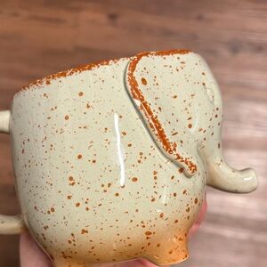 Speckled Elephant Ceramic Mug - Orange and Gray/Green